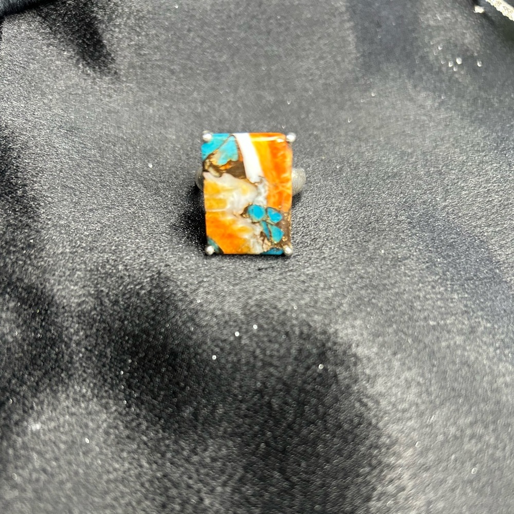 Orange and Blue Stone Ring